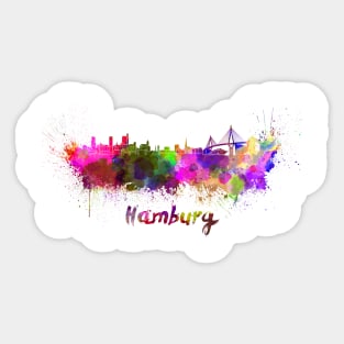 Hamburg skyline in watercolor Sticker
